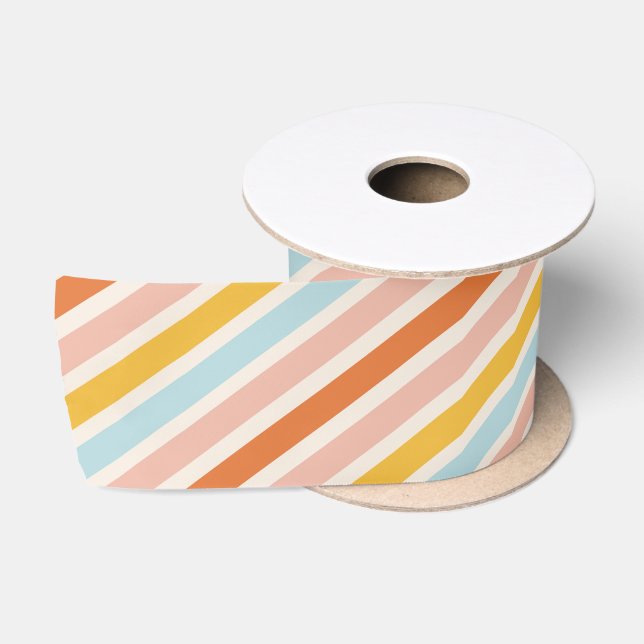 kühne, farbenfrohe Candy Stripes Weihnachten Satinband (Spule)