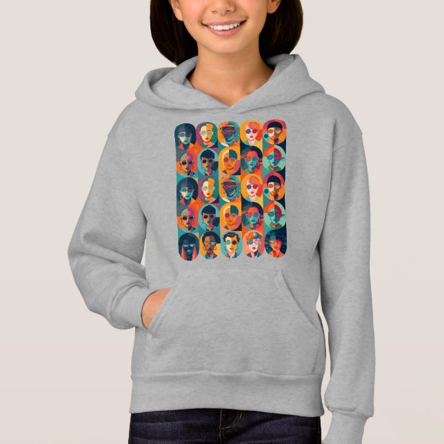 Kühne, farbenfrohe Gesichter, die Individualität f Hoodie (Vorderseite)