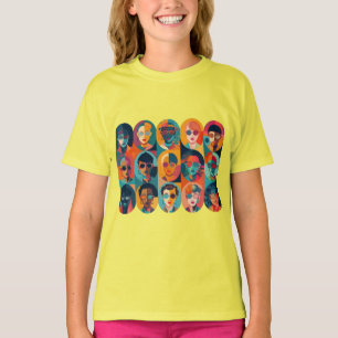Kühne, farbenfrohe Gesichter, die Individualität f T-Shirt