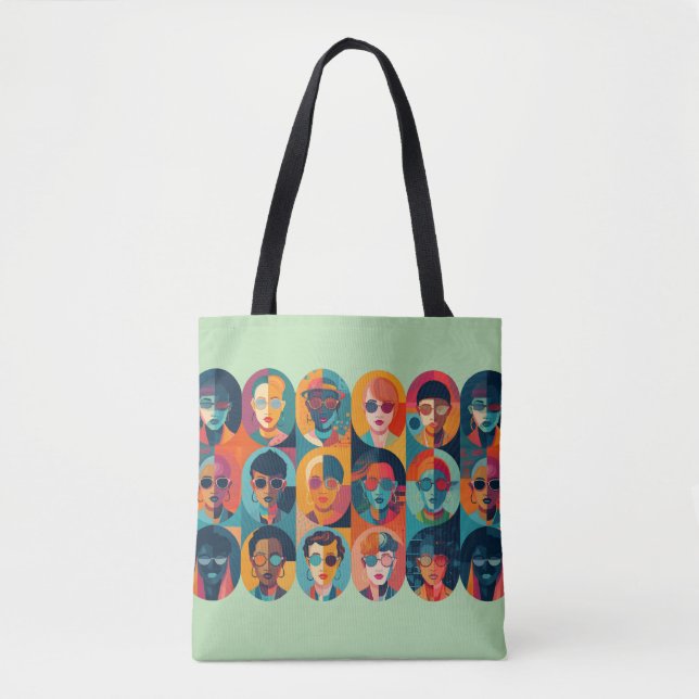 Kühne, farbenfrohe Gesichter, die Individualität f Tasche (Vorderseite)
