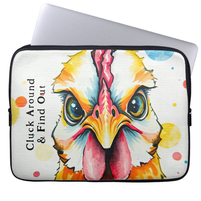 Kühne & farbenfrohe Hühnerart Whimsikfarm Funny Laptopschutzhülle (Vorderseite)