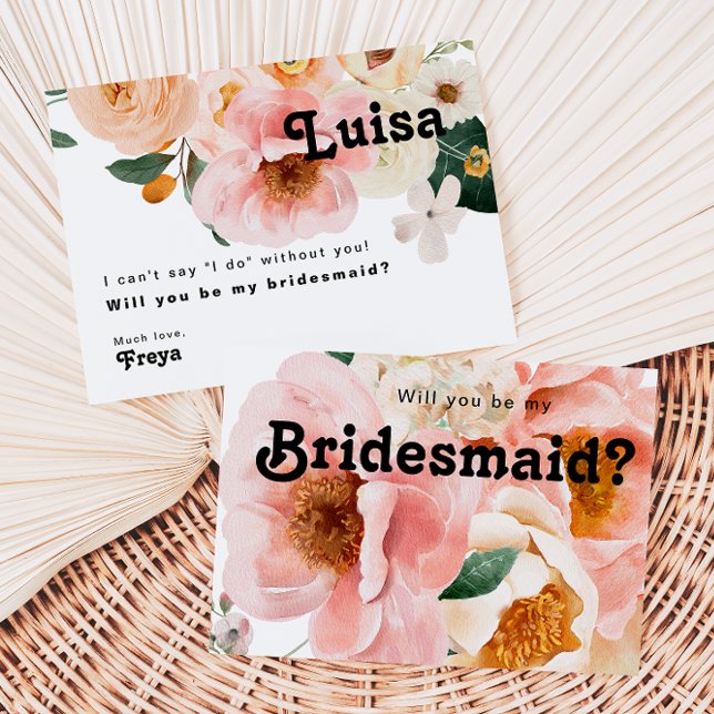 kühne, farbige Blüte | Bridesmaid-Vorschlagskarte Einladung (Von Creator hochgeladen)