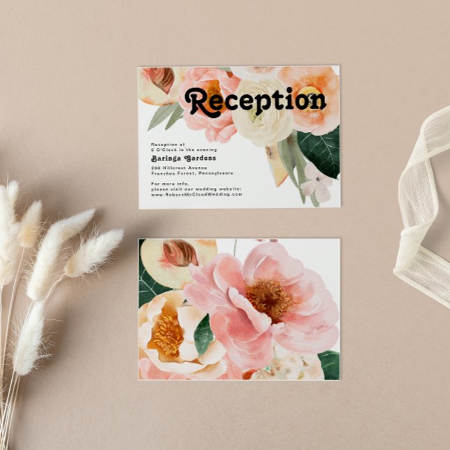 kühne, farbige Blüte | Hochzeitsempfangskarte Begleitkarte (Von Creator hochgeladen)