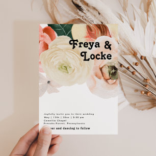 kühne, farbige Blüte   Lässige Einladung zur Hochz