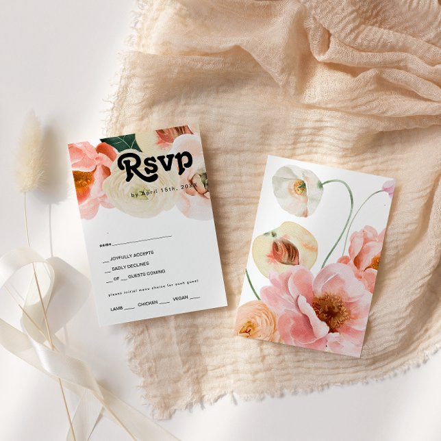 kühne, farbige Blüte | RSVP-Karte im Menü RSVP Karte (Von Creator hochgeladen)