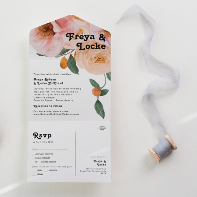 kühne, farbige Blüte | Siegel und Senden All In One Einladung (Von Creator hochgeladen)