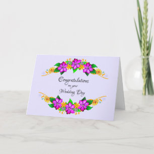 Kühne florale Herzlichen Glückwunsch zu Ihrem Hoch Karte
