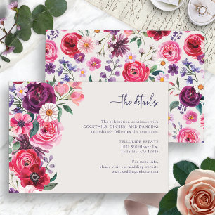 Kühne Florale Hochzeit Begleitkarte