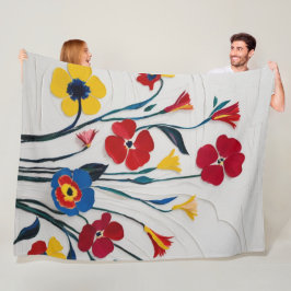 Kühne, florale Wasserfarbe in lebhaften Farben Fleecedecke