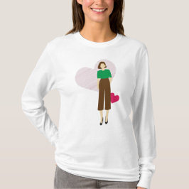 Kühne Frau mit Herz-T-Shirt - Chic Empowerment T-Shirt