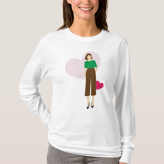 Kühne Frau mit Herz-T-Shirt - Chic Empowerment T-Shirt (Vorderseite)