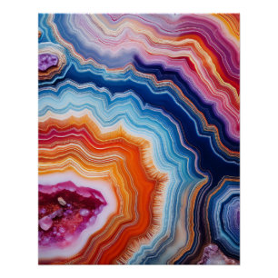 Kühne Geode Layers - Farbige Abstrakte Mineralienk Poster