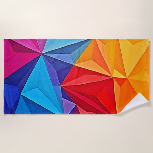 Kühne geometrische Prismen-Abstrakte Kunst Strandtuch (Vorderseite)