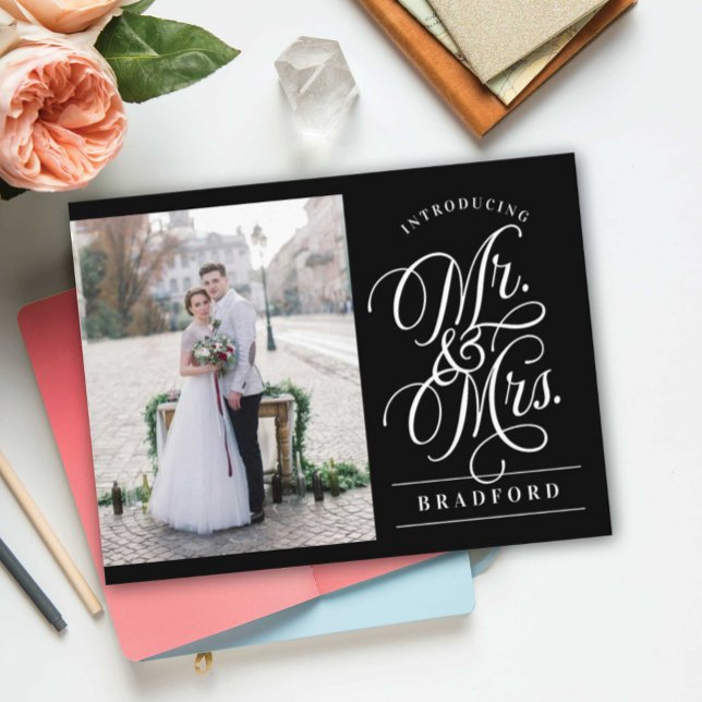 kühne Glamour Elopement Ankündigungspostkarte (Von Creator hochgeladen)