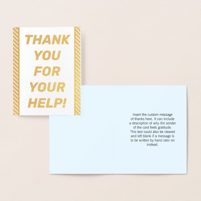 Kühne Goldfoil "DANKE FÜR IHRE HILFE!" Karte (Anzeige)