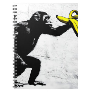 Kühne Graffiti-Affe mit Bananenkunst Notizblock