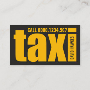 kühne große TAXI-Briefe auffallend Gelber Taxidi Visitenkarte
