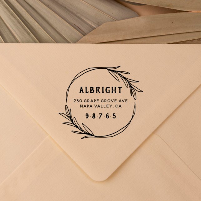 Kühne handGezeichnet botanische Kranke-Rücksendead Gummistempel (Von Creator hochgeladen)