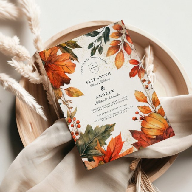 kühne Herbstleaves Hochzeit Einladung (Von Creator hochgeladen)