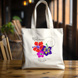 Kühne Hibiskus Blume Begrüßung Gäste Tote Tasche