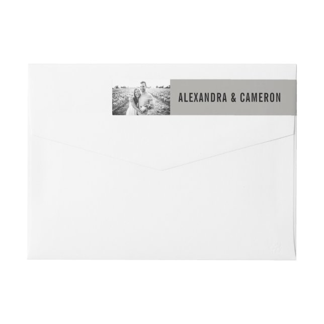 kühne Hochzeit | Grau mit schwarzem Text und Foto (Rückseite)