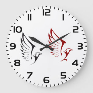 Kühne Illustration fliegender Adler Große Wanduhr