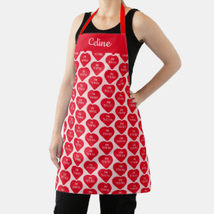 Kühne Im Herzen Design in Rot und Rosa Schürze