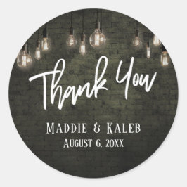 Kühne industrielle Steine mit Edison Lights Vielen Runder Aufkleber