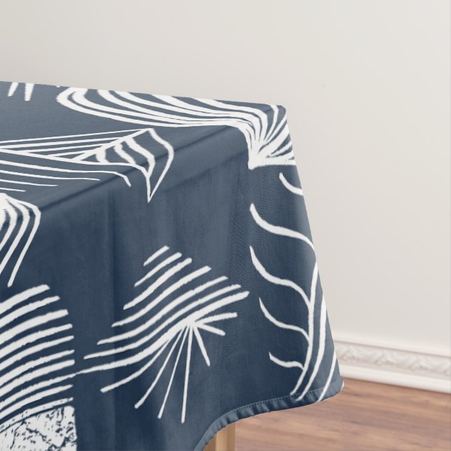 kühne Karibik-Stammtücher: Navy Blue & White, Tischdecke (Beispiel)