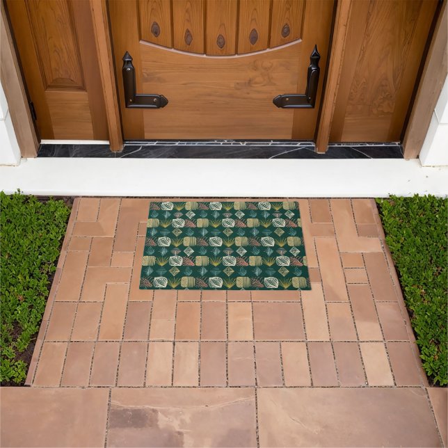 Kühne Karibikstämme Mudcloth: Boho Aquamarin Fußmatte (Außenbereich)