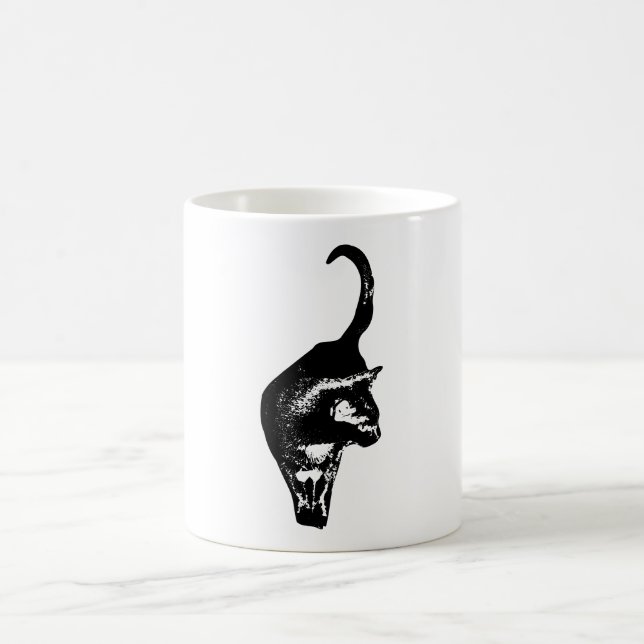 Kühne Katzensilhouette Kaffeetasse (Mittel)