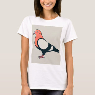 Kühne Kontur-Taube: Modernes T-Shirt
