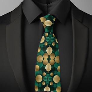 kühne Kreise der Smaragdgrünen und goldenen Neckti Krawatte
