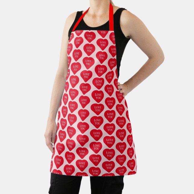 Kühne Liebe Sie Herzdesign in Rot und Rosa Schürze (InSitu)