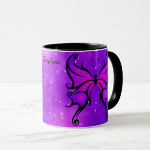 Kühne Lila Butterfly Kaffeebecher Tasse