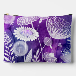 Kühne lila und violette Wildblumenkunst Zubehörtasche