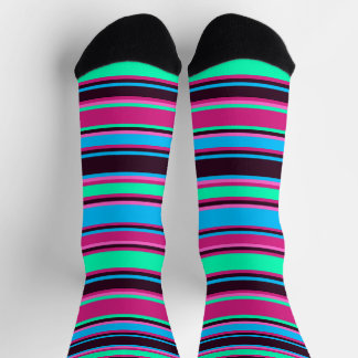 Kühne Magenta-, Aqua- und Blue-Crew-Socken Socken