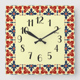 kühne marokkanische Tile Quadratische Wanduhr