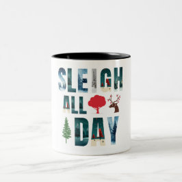 kühne Masken Buchstaben Winterszenen 'Sleigh All D Zweifarbige Tasse