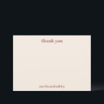 Kühne Minimalistische Boho Rose Retro Custom Weddi Dankeskarte<br><div class="desc">Kühne Minimalistische Boho Dusty Rose und Cream Fall Retro Simple Custom Wedding Dankeschön Karte</div>