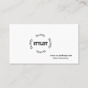Kühne minimalistische schwarze Typografie Beauty S Visitenkarte