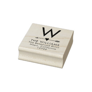 Kühne Mit Monogramm Rücksendeadresse Holz Briefm Gummistempel