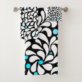 Kühne moderne Blume mit blauer aquamariner Ober Badhandtuch Set