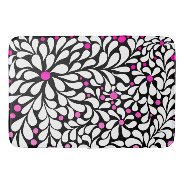 Kühne moderne Blume mit rosa Ober Badematte (Vorderseite)