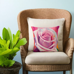 Kühne moderne bohemianische Blumenmuster rosa Rose Kissen