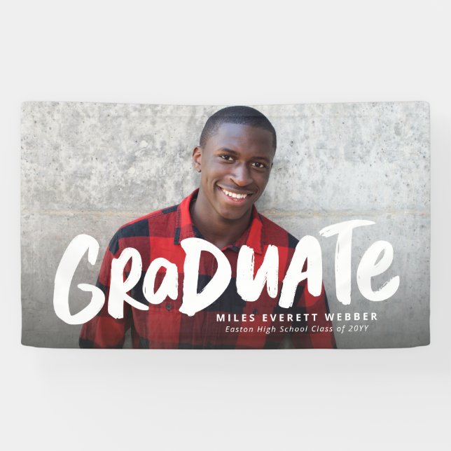 Kühne moderne coole Graduierte ein Foto Abschluss Banner (Horizontal)