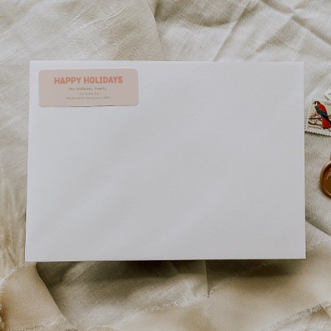 Kühne moderne Coral Happy Holidays Rücksendeadress (Von Creator hochgeladen)