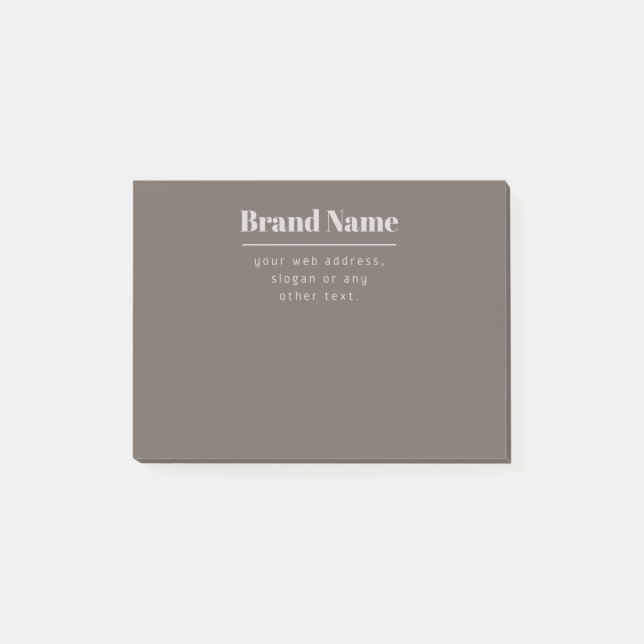 Kühne moderne dunkle und hellbeige Marke oder Unte Post-it Klebezettel (Vorderseite)