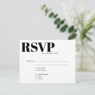 Kühne moderne, einfache Schwarz-weiße QR-Code - Au RSVP Karte