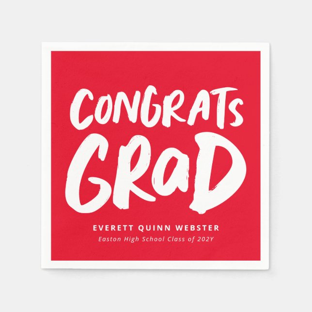 Kühne moderne Glückwunsch Abitur Party Serviette (Vorderseite)
